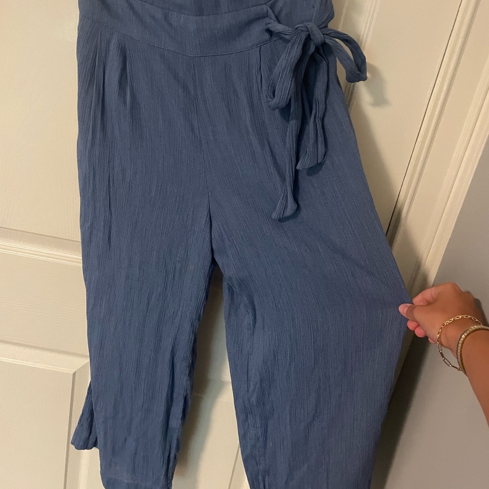boutique blue wavy beach pants